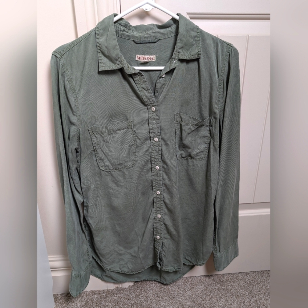 Olive Button Down Shirt